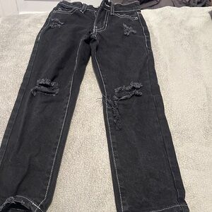 Fashion Nova Kids Black Distressed Jeans